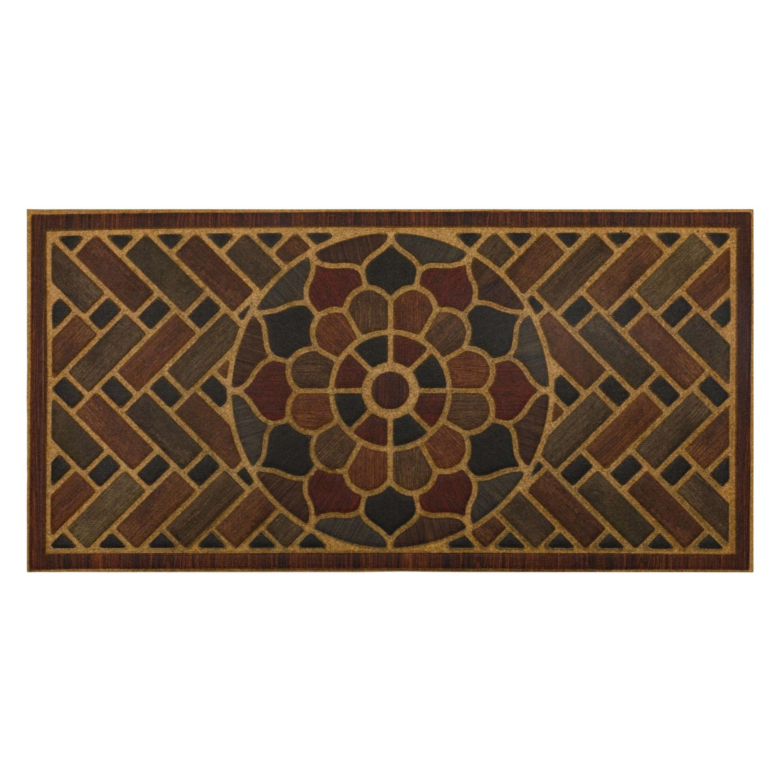 Mohawk Home Medallion Grain door mat porch texture aids debris removal.
