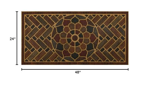 Mohawk Home Medallion Grain door mat back rubber grip prevents slipping.