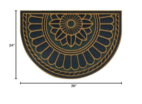Mohawk Home Swirl Denim Blue door mat traps dirt to keep interiors clean