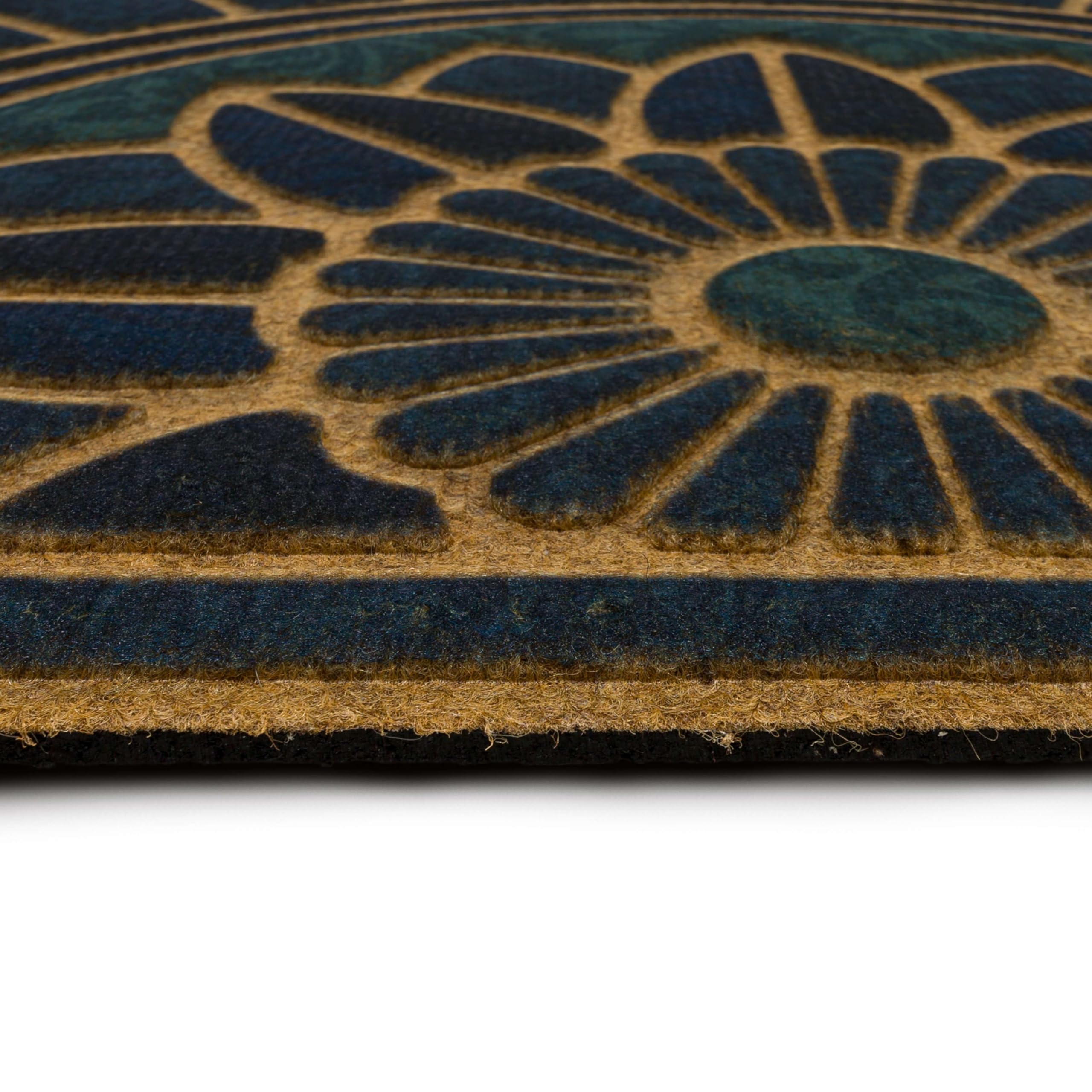 Mohawk Home Swirl Denim Blue door mat is a durable entryway accessory
