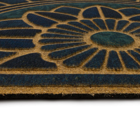 Mohawk Home Swirl Denim Blue door mat is a durable entryway accessory