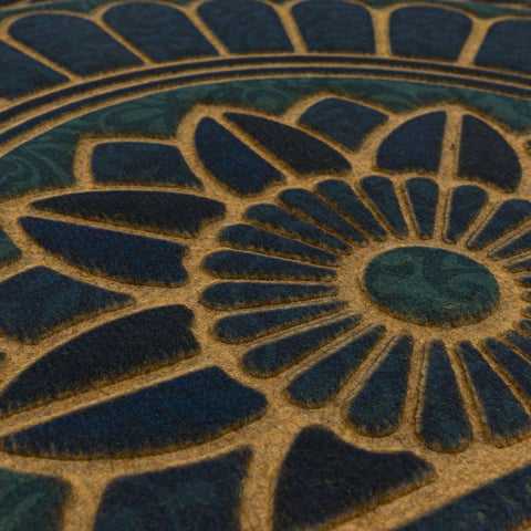Mohawk Home Swirl Denim Blue door mat textured surface improves traction in wet weather