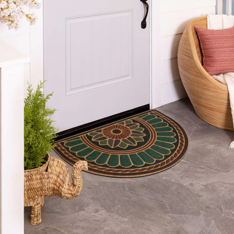 Mohawk Home Swirl low-profile edge prevents tripping while enabling smooth doorway movement.