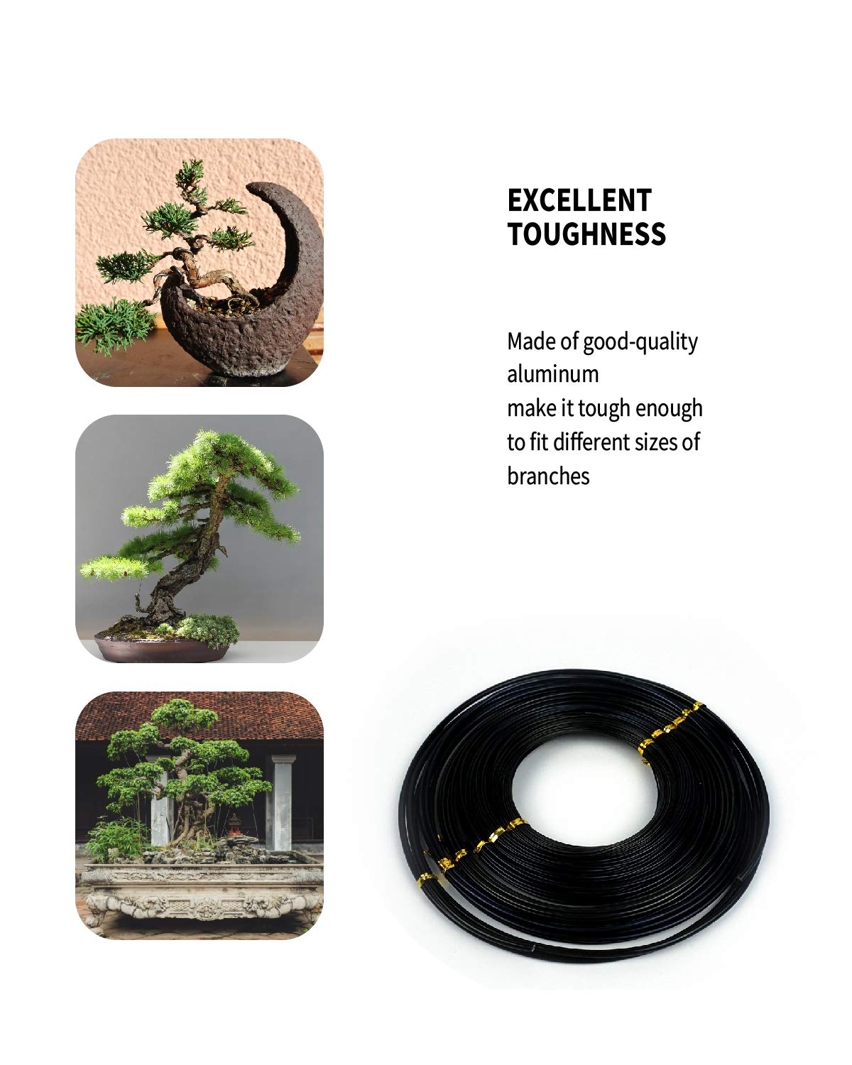 MoHern bonsai wire 2mm coil provides sturdy support for thicker branches