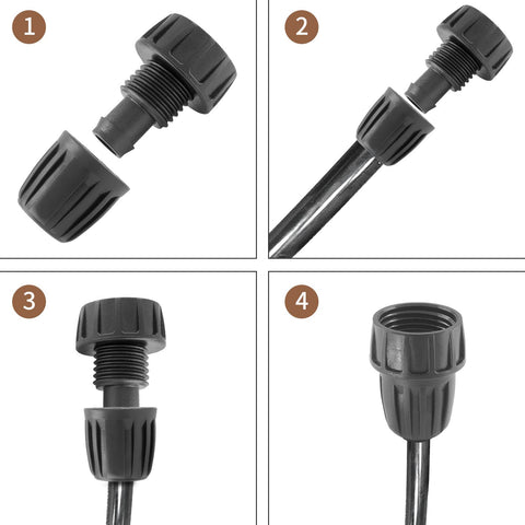 Moicstiy barbed irrigation fitting provides sturdy grip and slip resistance.