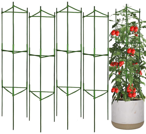 Moirsunt 4Pack tomato cages assembly illustrating quick garden setup and space-saving storage