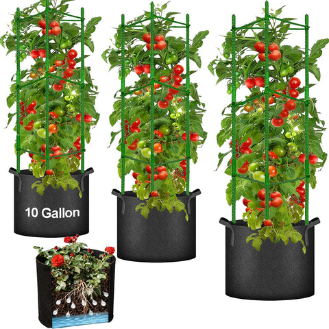 Moirsunt tomato planter set packaging with cages and bags for easy setup