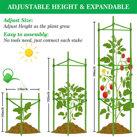 Moirsunt triangular 4ft cage supports vertical growth for tomatoes and peppers