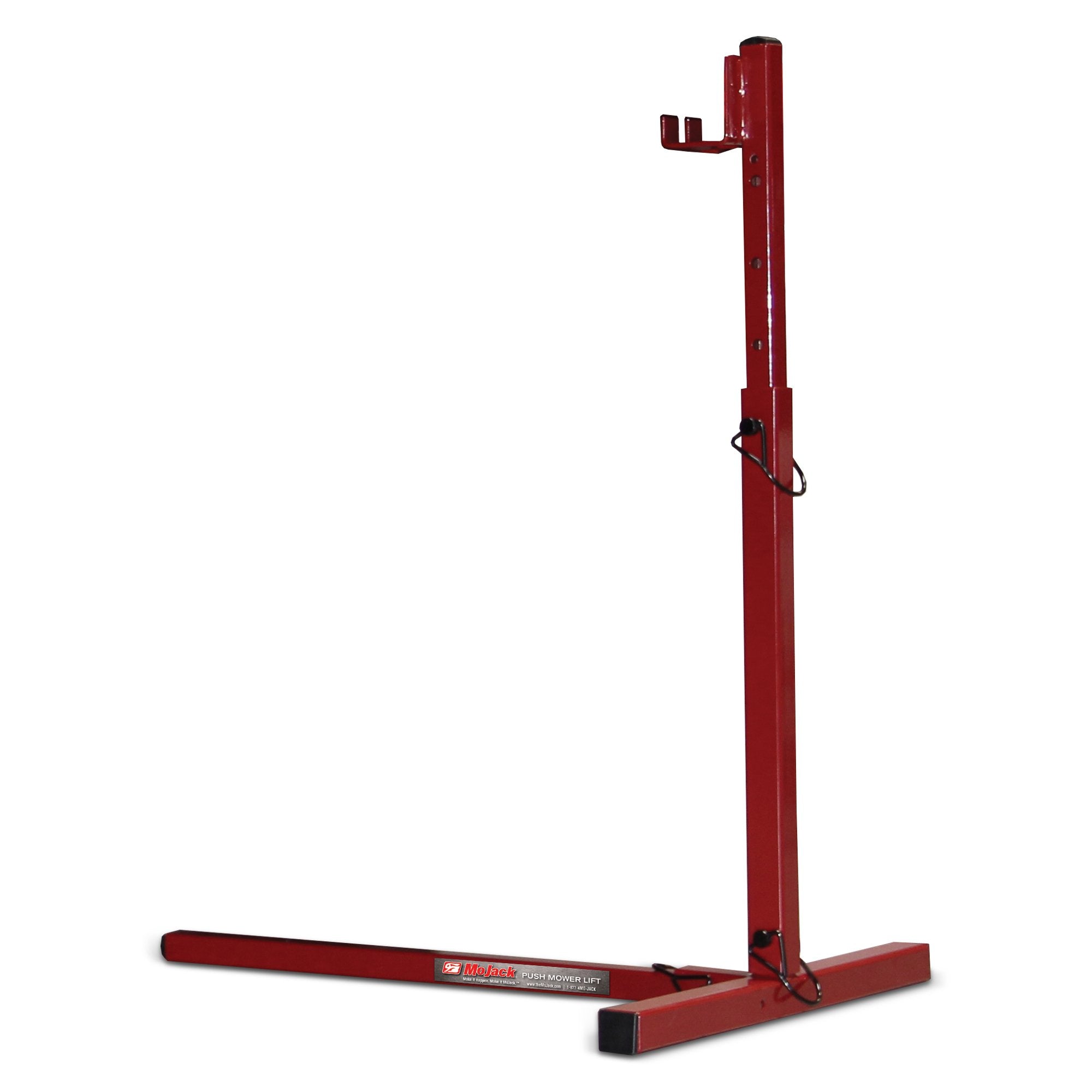 MoJack lift arm raises mower deck up to 22 inches for maintenance