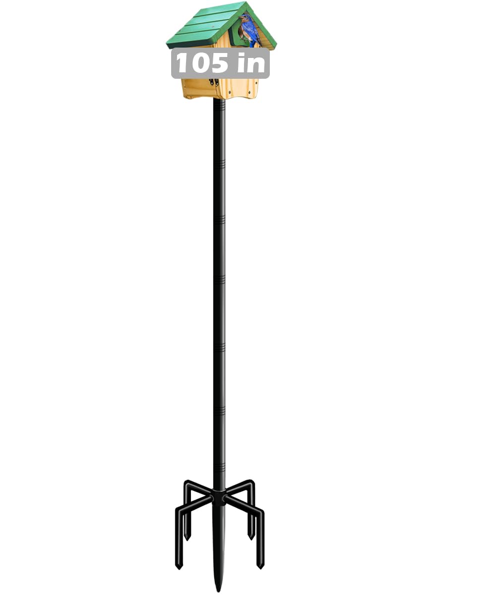 Mokeyder 105inch bird house pole base providing stable ground support for outdoor feeders