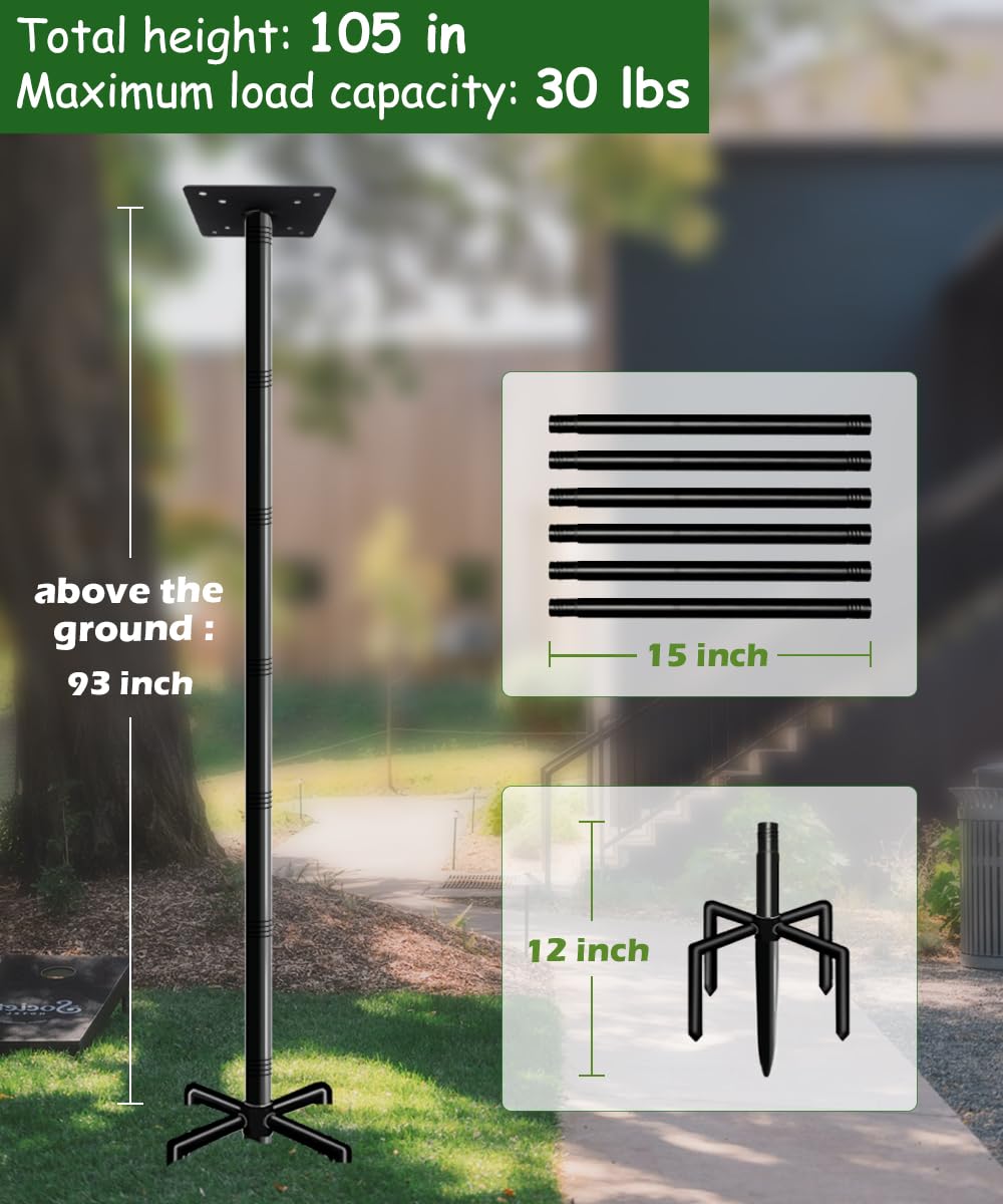 Extendable pole section from Mokeyder enabling height customization for birdhouses