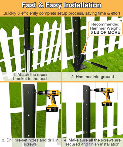 Mokeyder outdoor fence support providing weather resistant stability