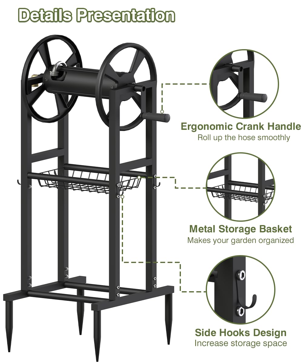 Mokeyder storage rack and four hooks keep garden accessories organized
