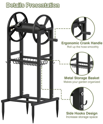 Mokeyder storage rack and four hooks keep garden accessories organized