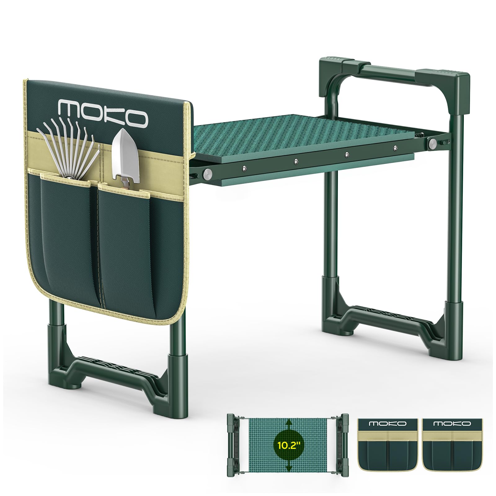 MoKo garden kneeler being used as a seat for comfortable gardening tasks.