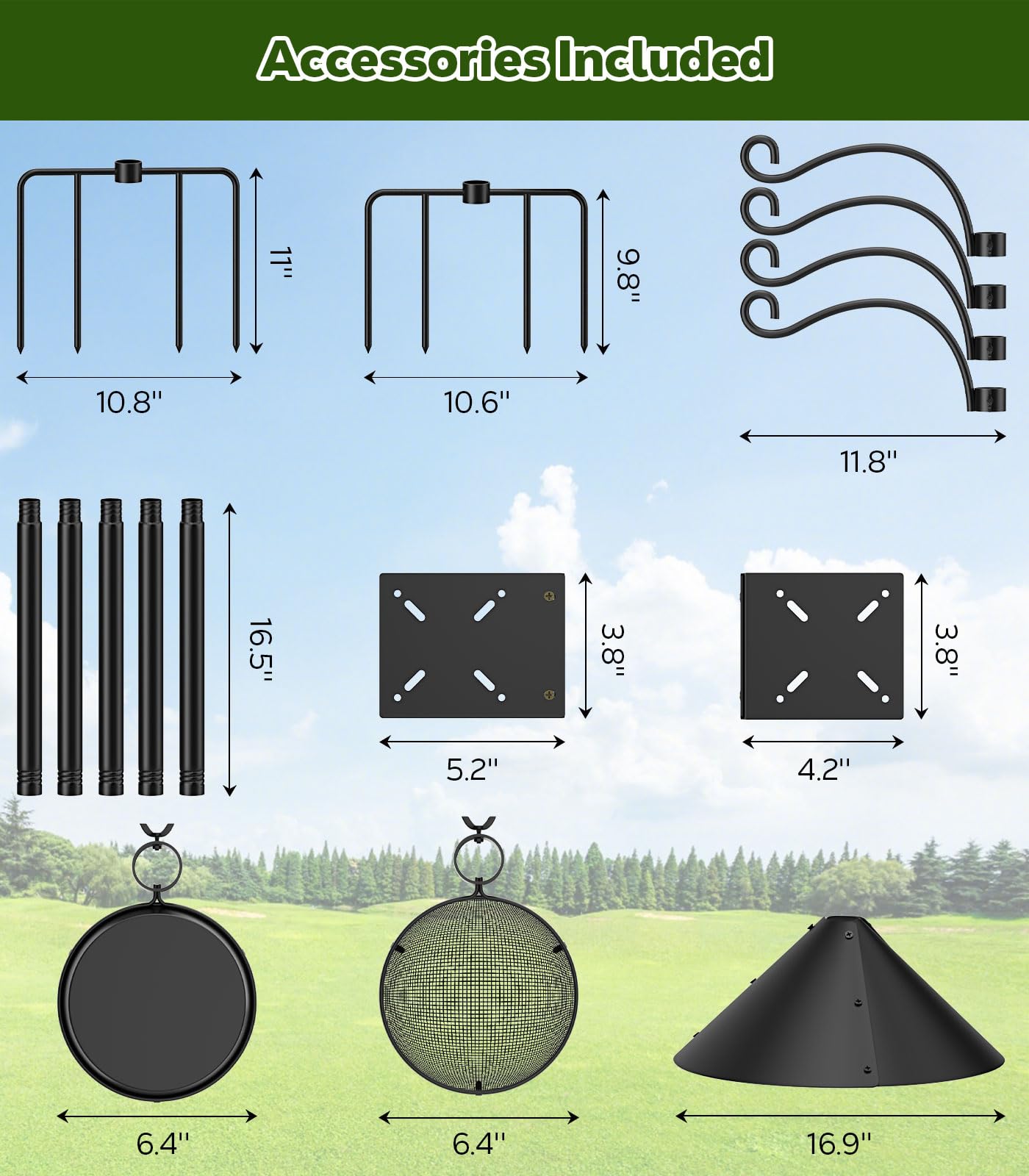 MoKo integrated pole supports feeders, water bowl, and decorative accents.