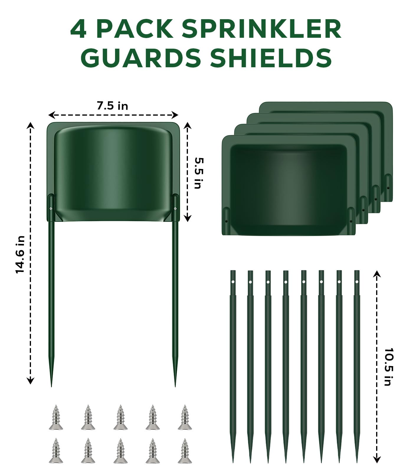 MoKo sprinkler guard 10.43-inch rod height offers flexible soil insertion.