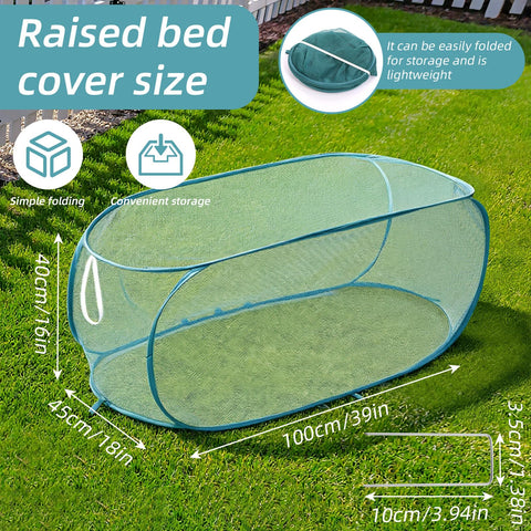 Molain folded garden cover storage shows compact form saving space between plots.