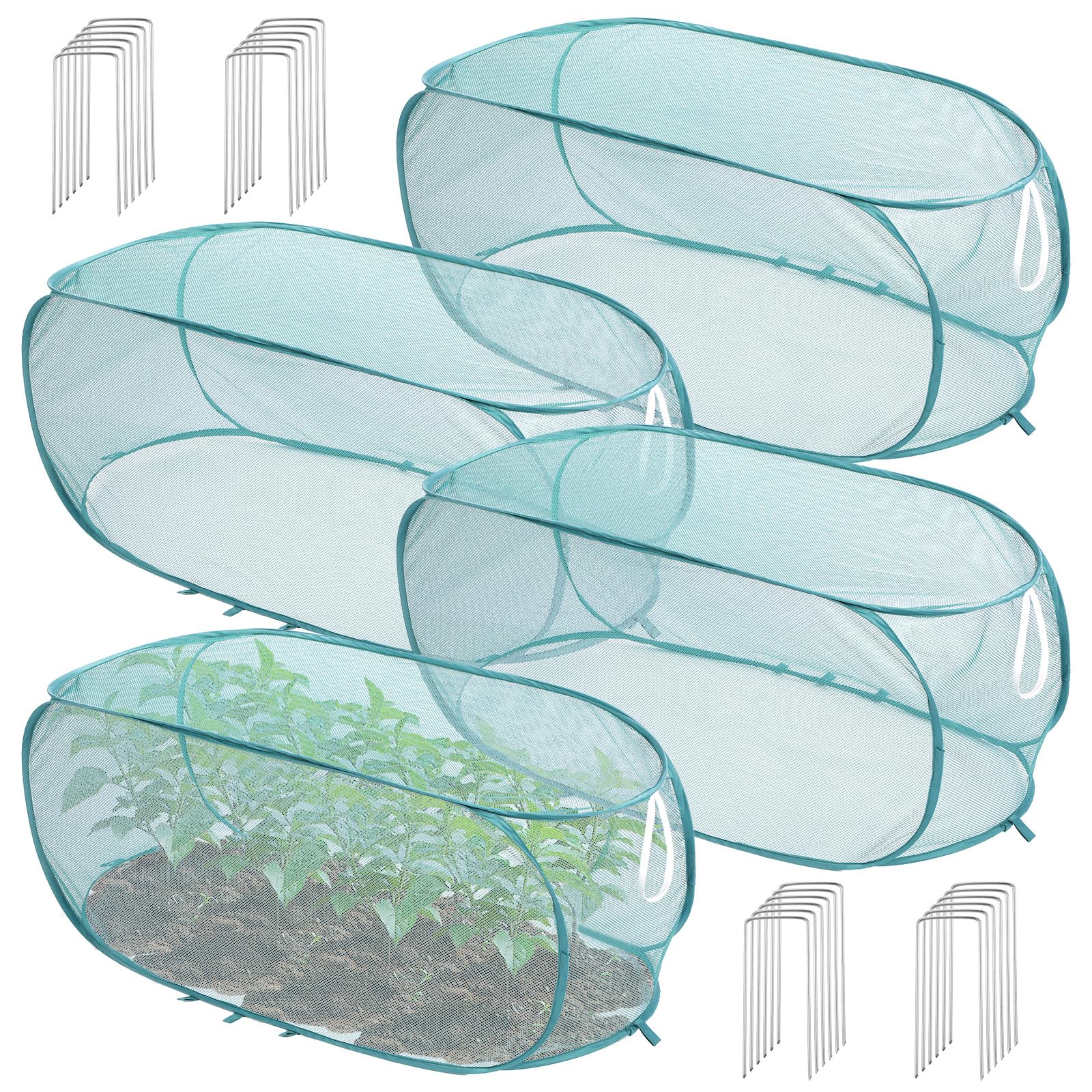 Molain pop-up garden cover setup protects vegetables from birds while preserving airflow.