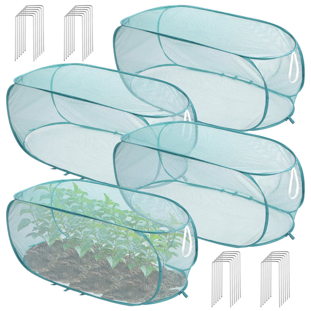 Molain pop-up garden cover setup protects vegetables from birds while preserving airflow.