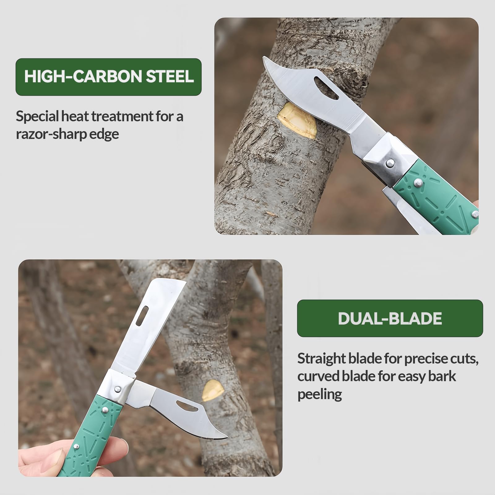 MoldFun bark lifter tip enabling clean bark lifting during grafts.