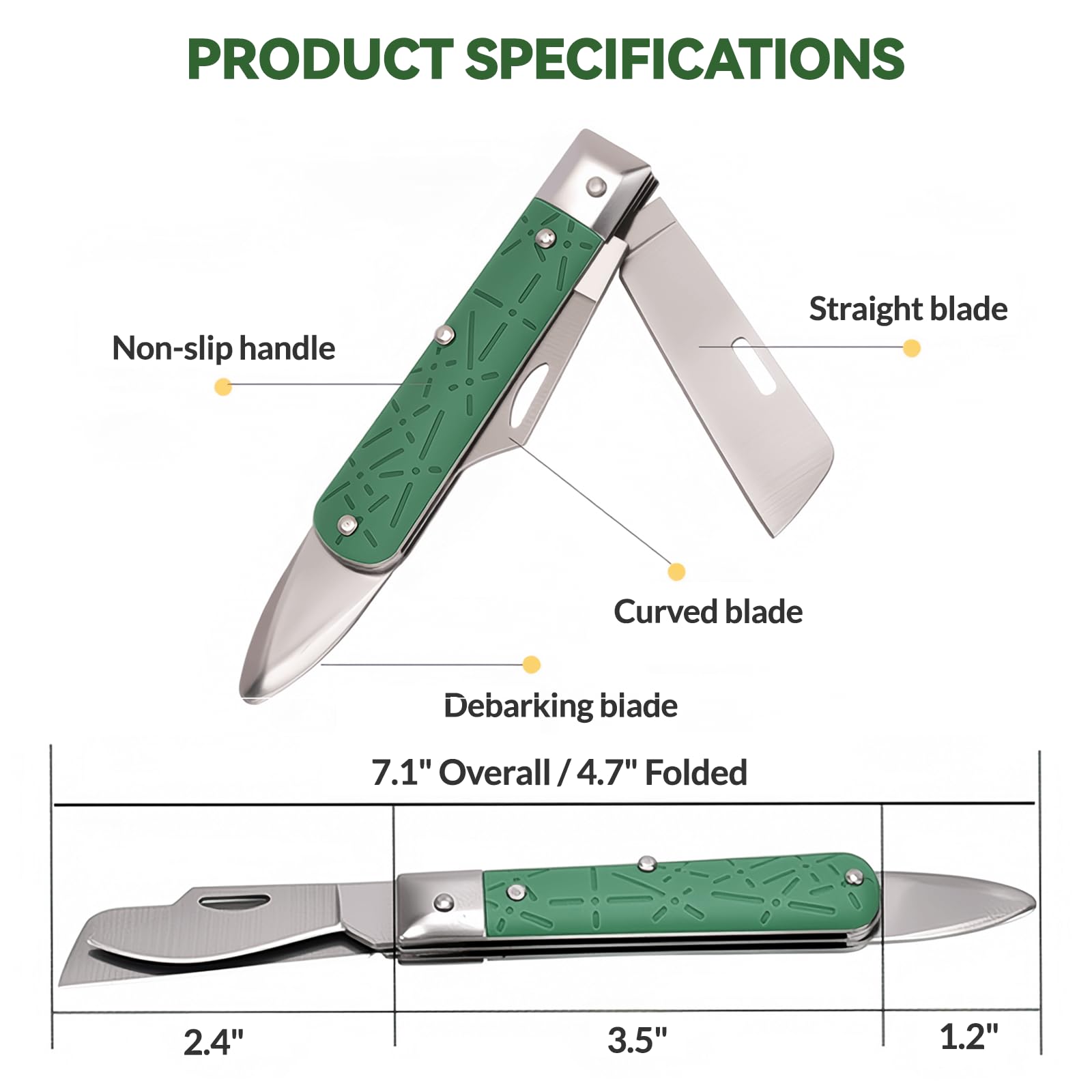 MoldFun PVC handle provides comfortable grip during extended pruning sessions.