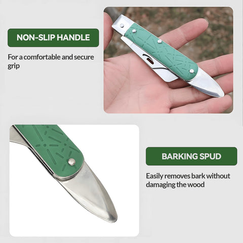 MoldFun stainless steel blade delivers clean cuts for light pruning.