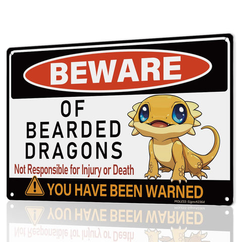 MOLESS bearded dragon sign on a clean white background for tank display