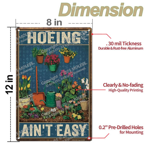 MOLESS sign made of rustproof aluminum, ideal year-round garden art.