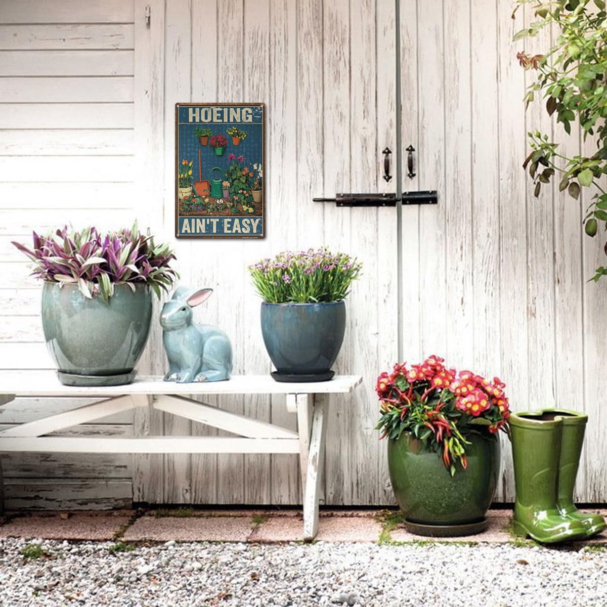 MOLESS sign mounted on fence enables quick, visible outdoor display.