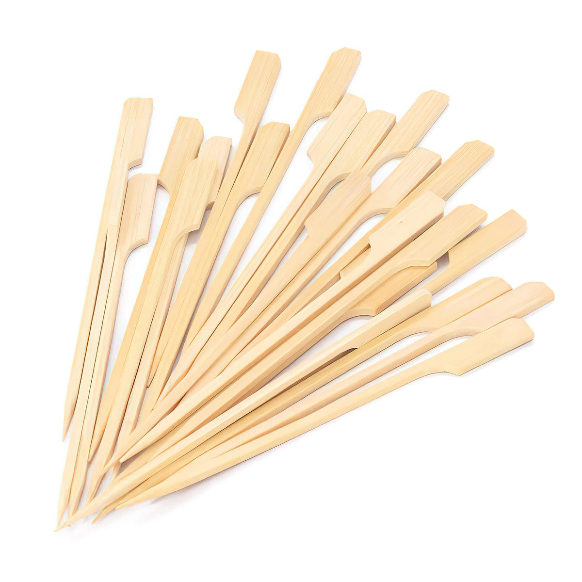 MOLFUJ 4-7 inch bamboo skewers with paddle handle for easy cocktail garnishes.