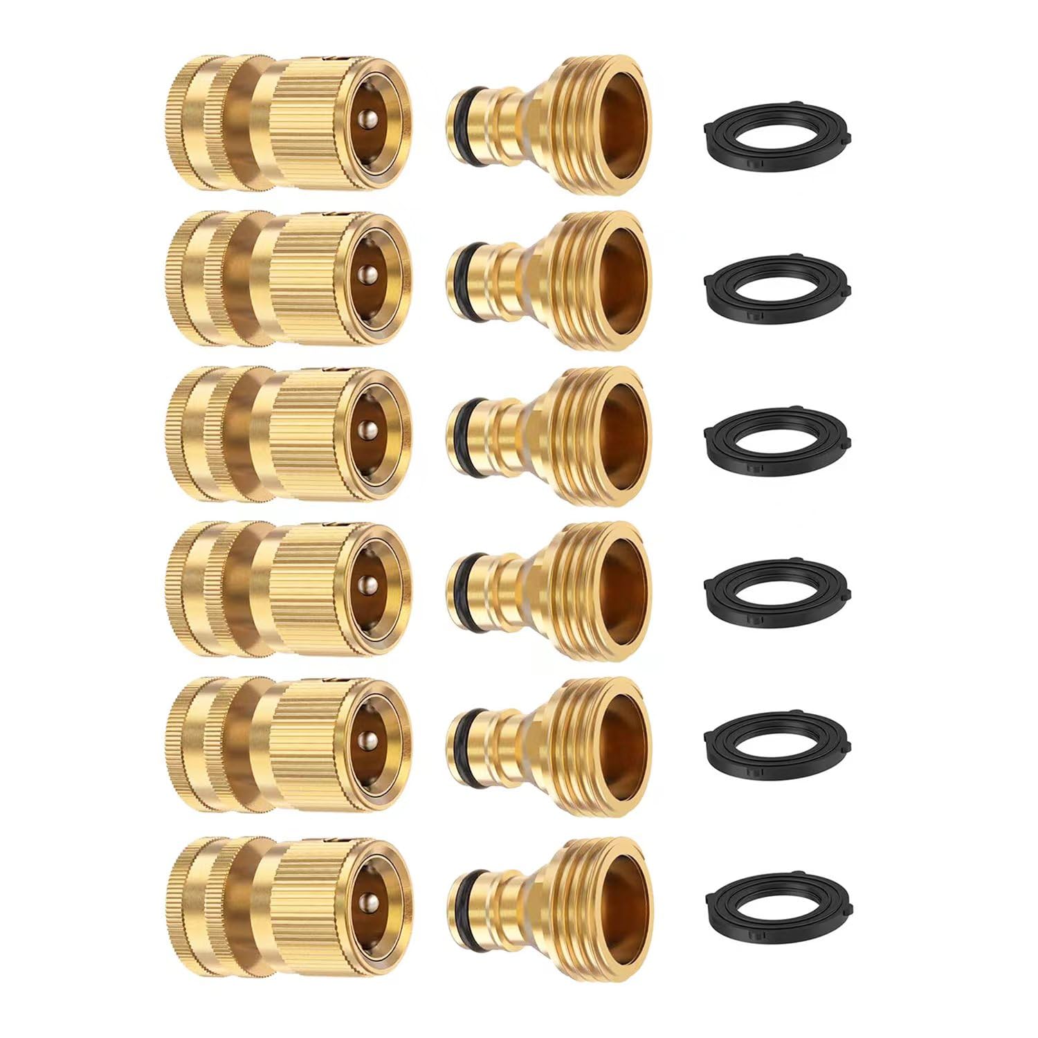 MOLIK garden hose quick connectors in brass with quick-release for effortless attachment