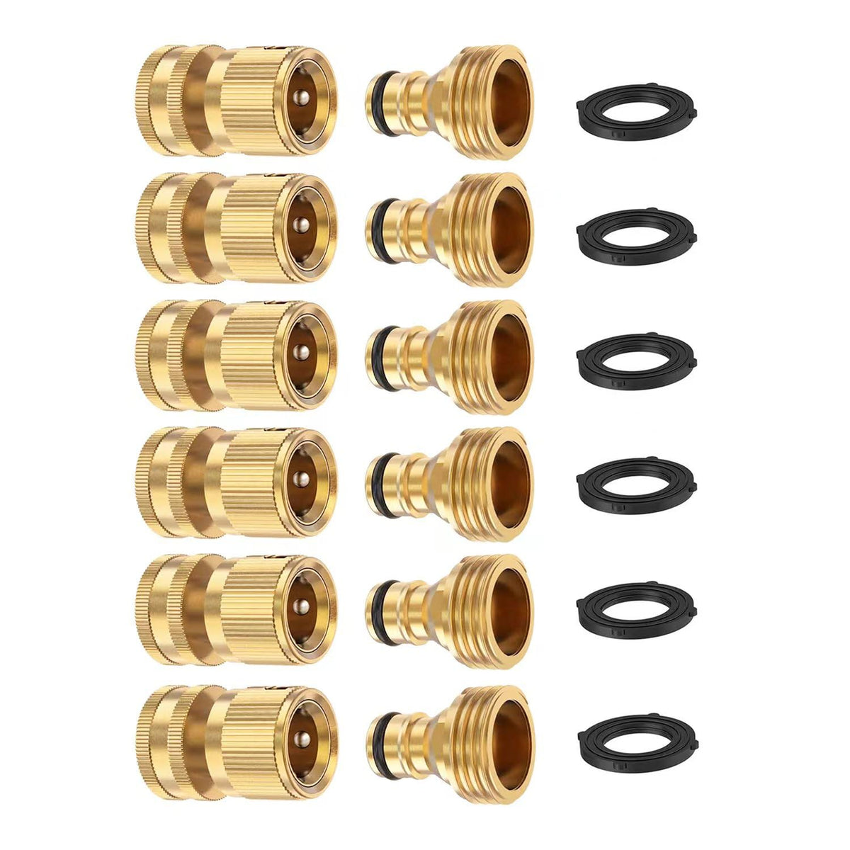MOLIK garden hose quick connectors in brass with quick-release for effortless attachment
