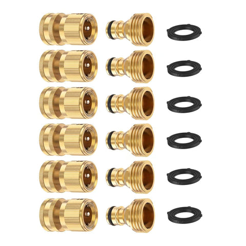 MOLIK garden hose quick connectors in brass with quick-release for effortless attachment