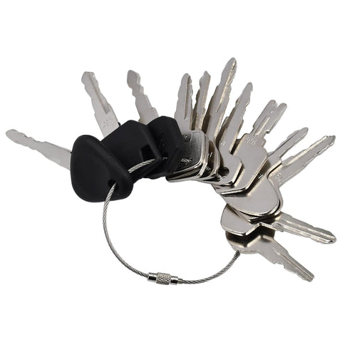 Molloparts universal forklift ignition key set collection, versatile for various brands.