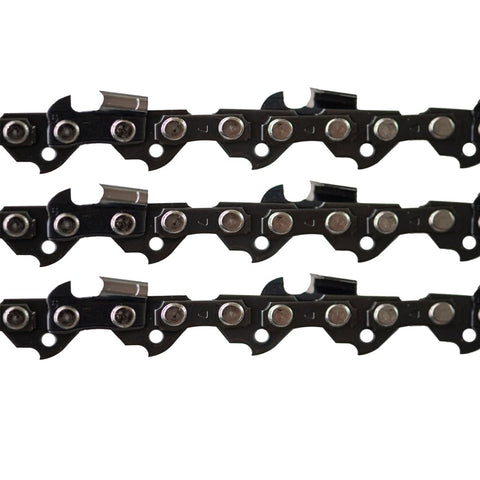 Molten chain with 3/8 inch LP pitch and 34 drive links for smooth cuts