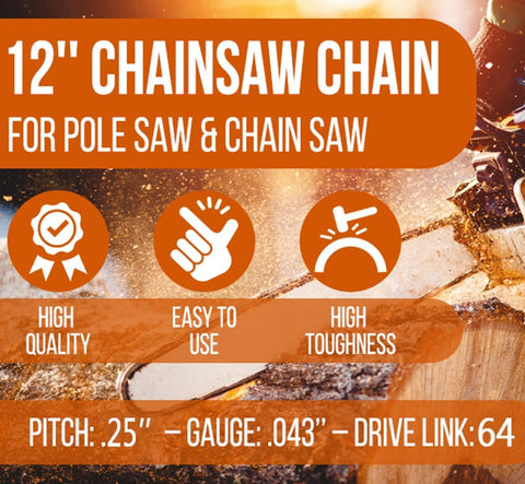 Molten chain teeth close-up showing sharp German steel cutters