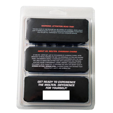 Molten 80TXL semi-chisel cutters deliver steady performance and predictable sharpening.