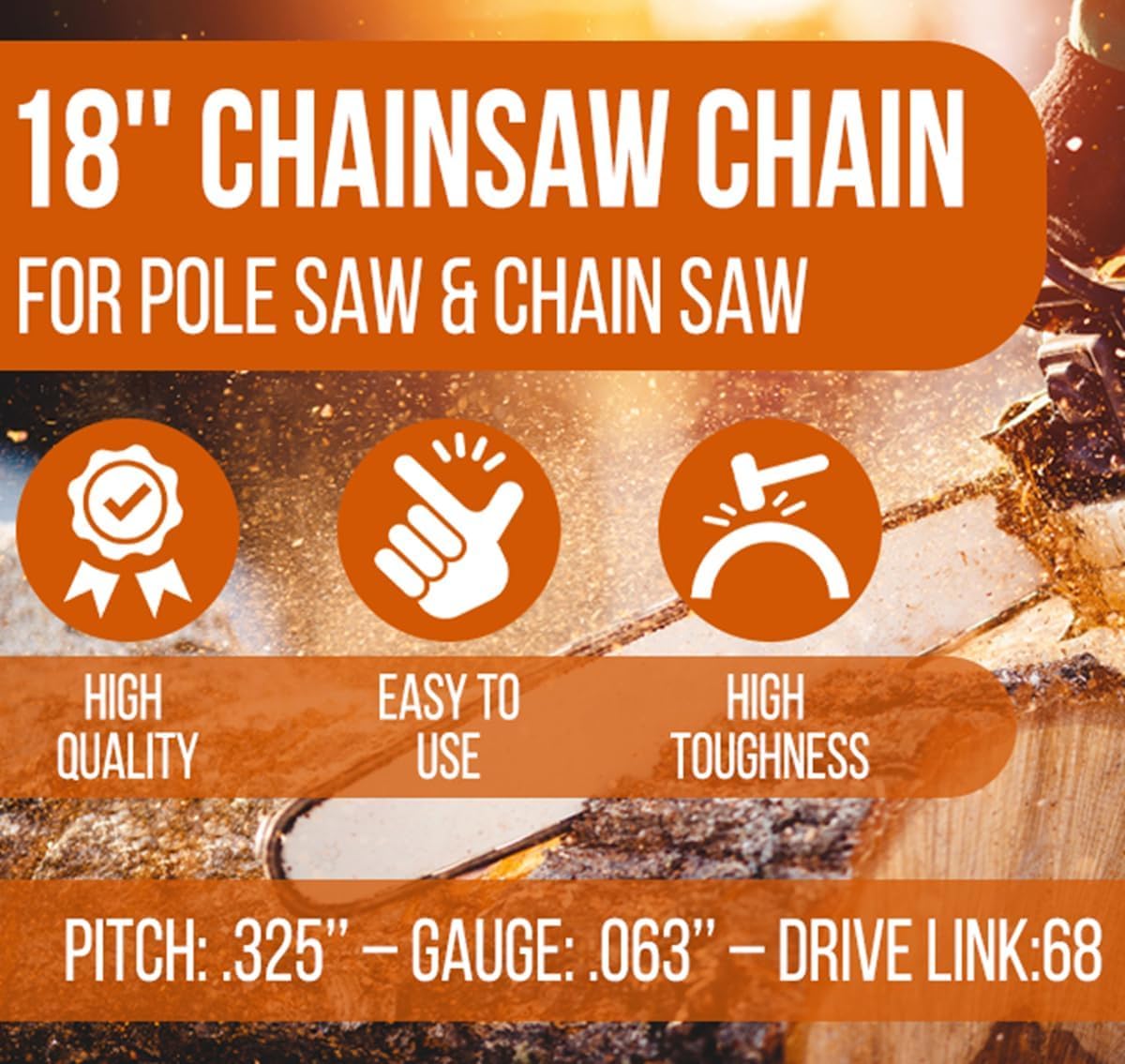 Molten chain compatible with MS251/MS251C for versatile yard work.