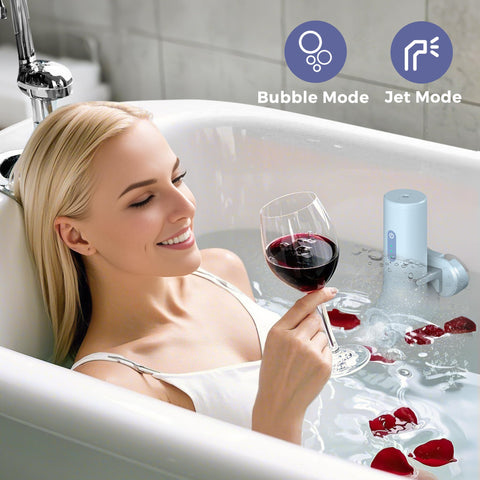 MOMFANN bath jets tub flow-mode demonstrates adjustable pressure for personalized relaxation.