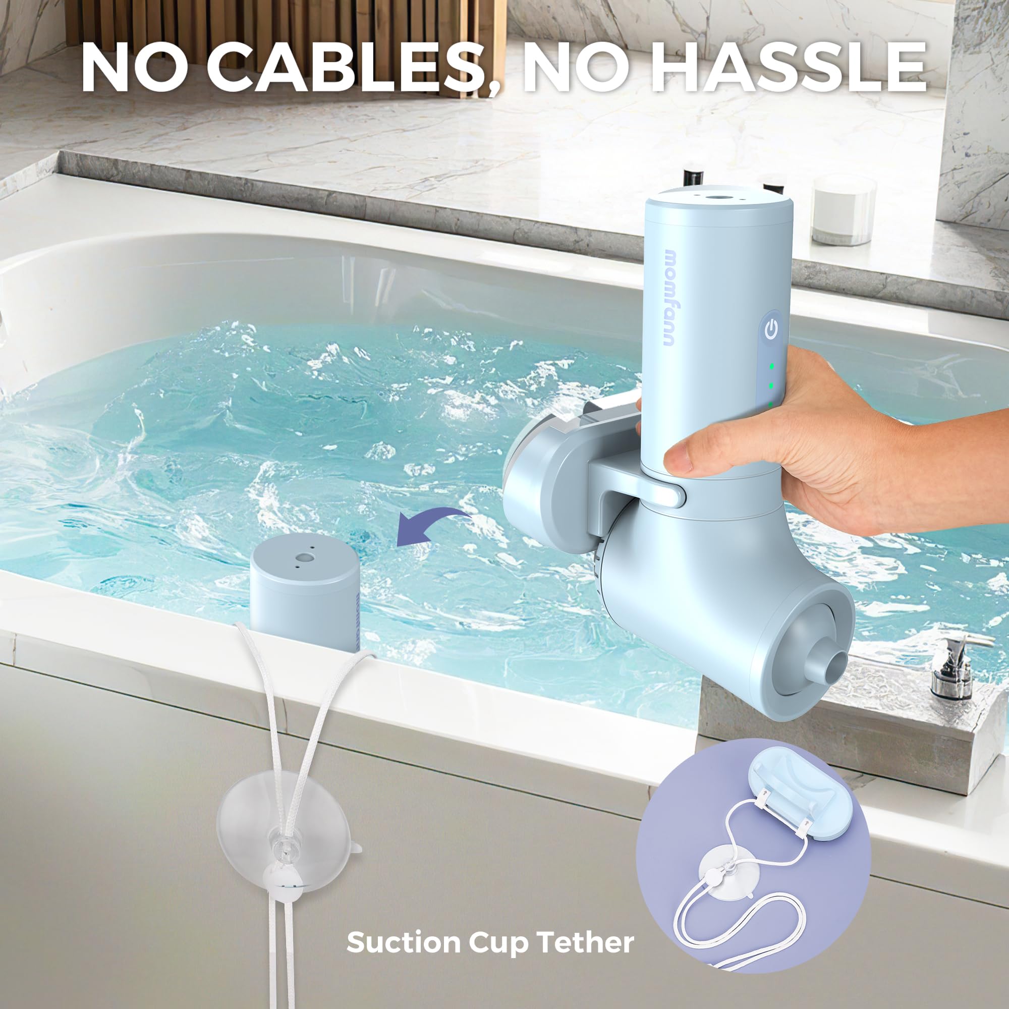 MOMFANN bath jets tub soft-bubbles delivering gentle bubbles for soothing ambience.