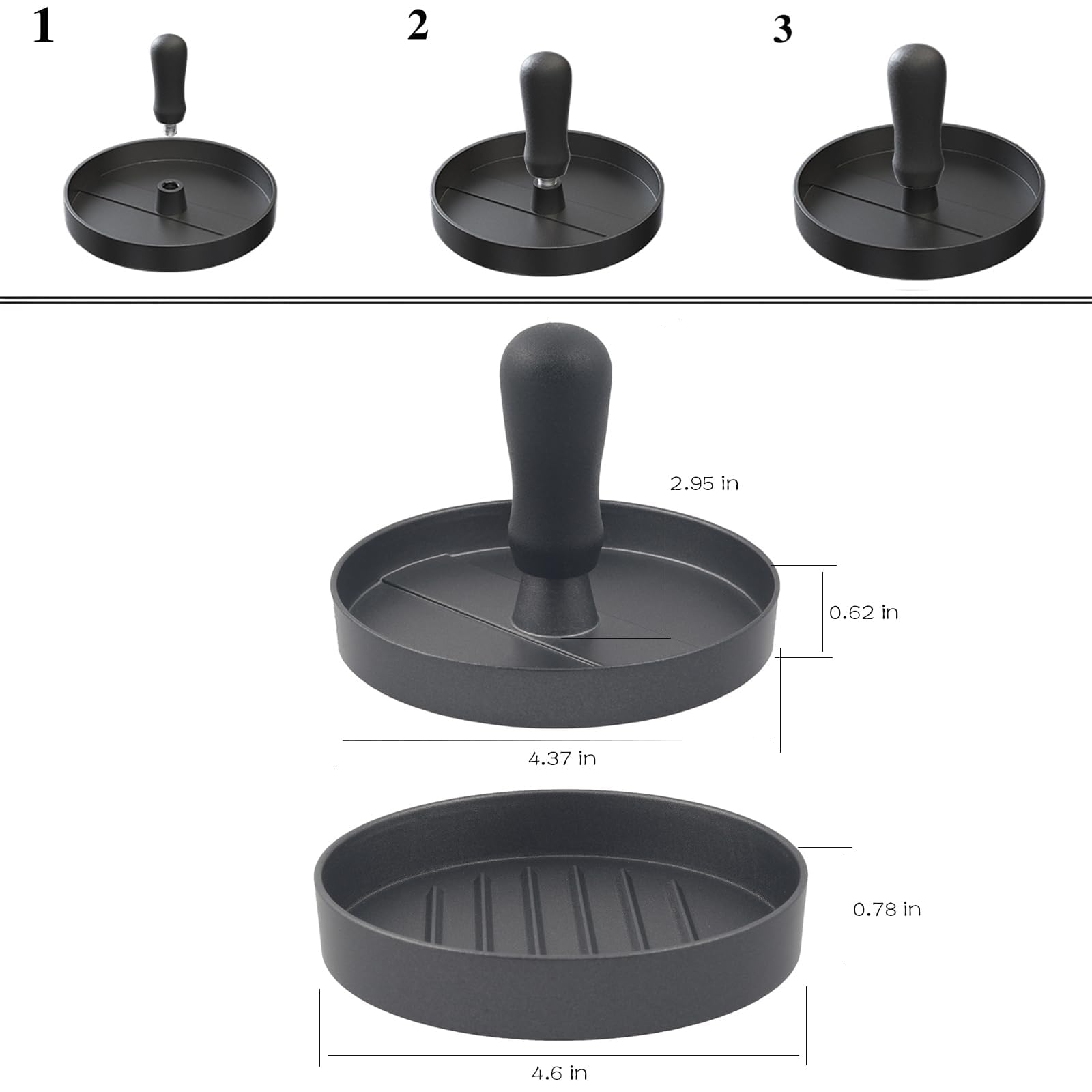 MoMoxi burger press removable handle for portable use