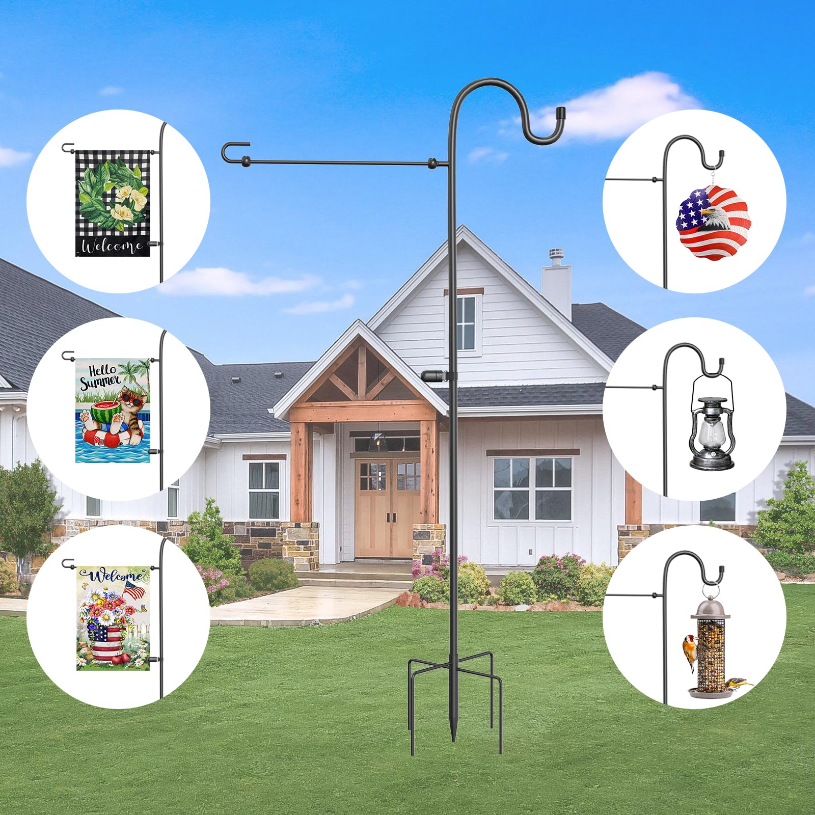 Monalife assembled-flag-stand shows quick setup with three-piece poles for easy assembly.