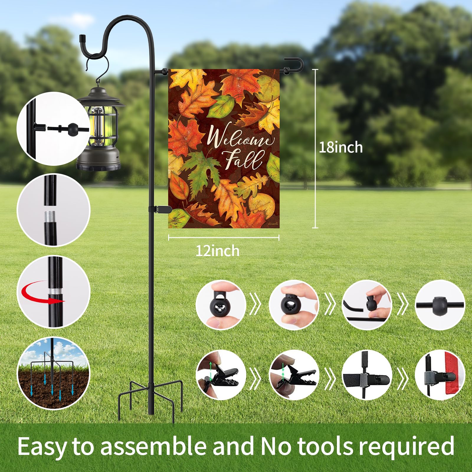 Monalife outdoor-yard-decor-flag demonstrates versatile placement for front doors and gardens.