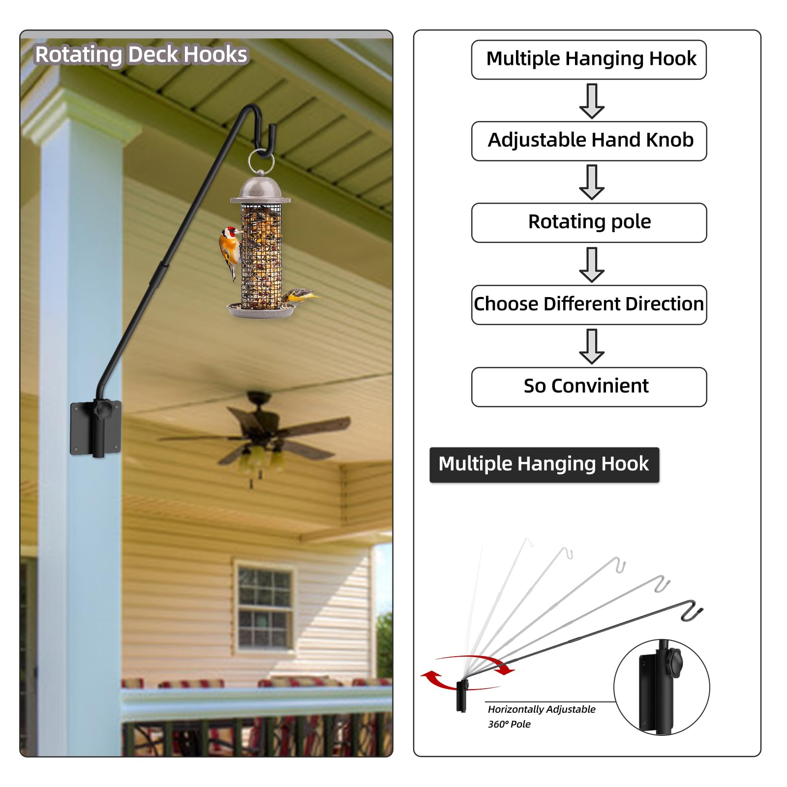 Monalife powder-coated metal bracket resists rust for outdoor use