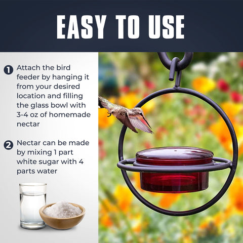 Monarch Abode ant moat compatibility helps keep nectar clean during outdoor use.