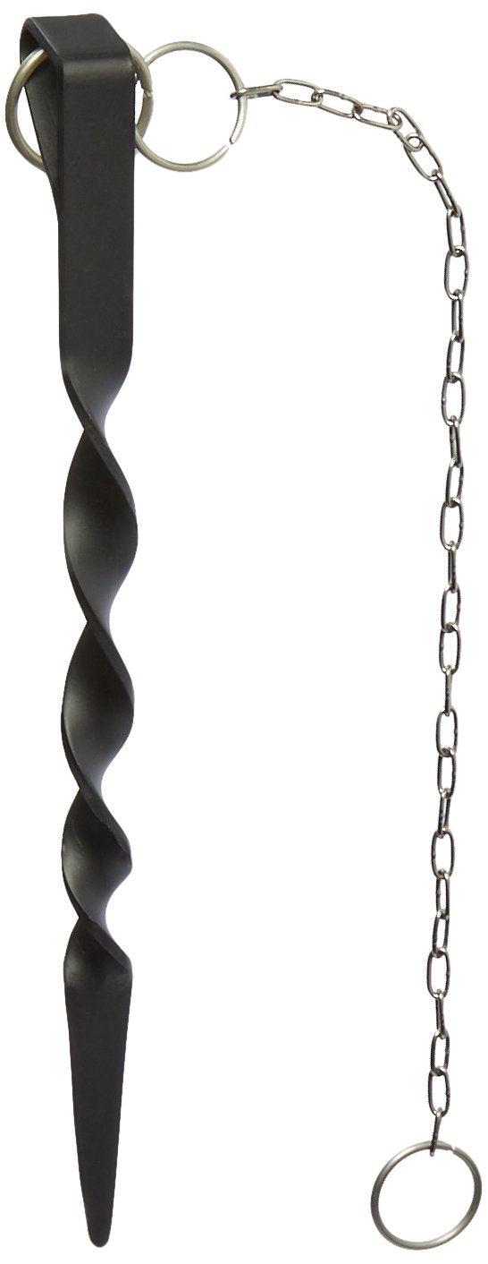 Monarch anchor stake 12in in black powder coat secures rain chains against wind