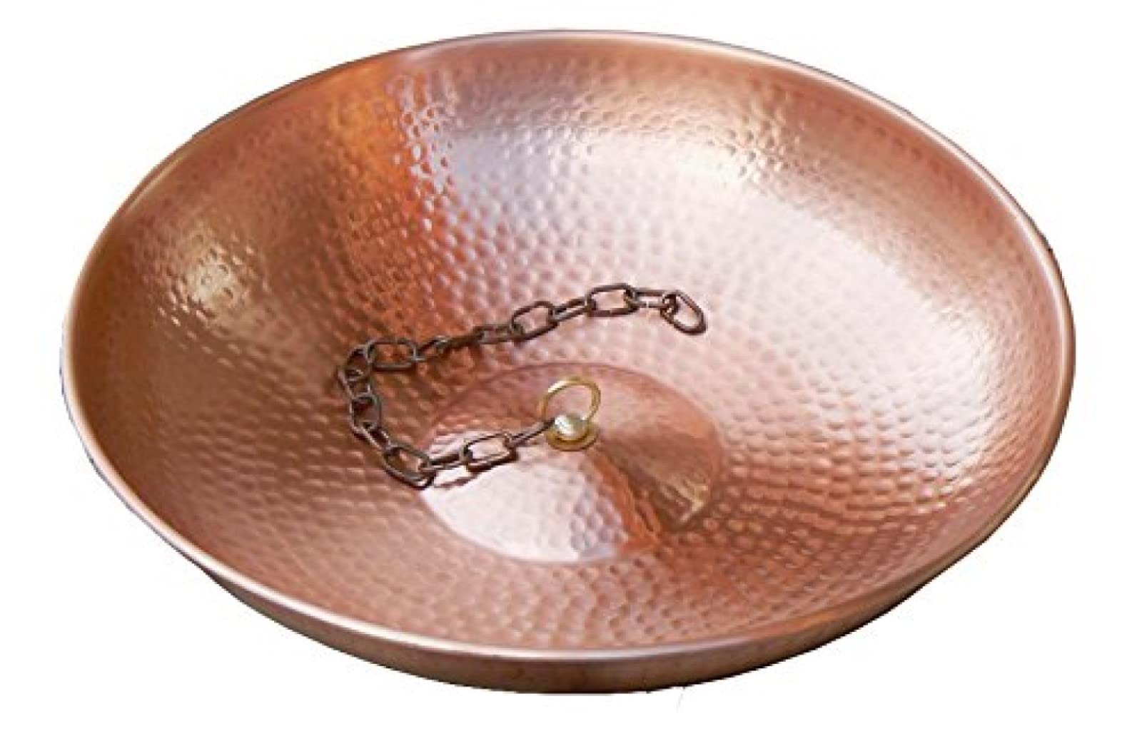 Monarch Rain Chains 11-inch hand-hammered anchor basin securing gutters and creating a water feature outdoors.