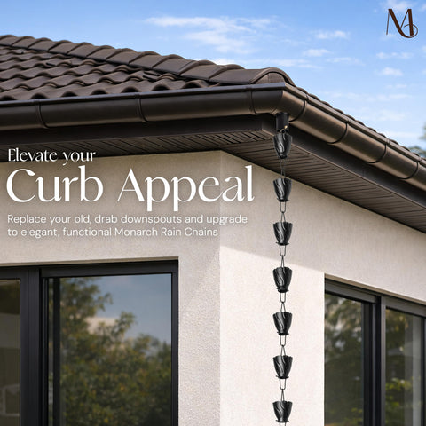 Monarch Akira Black downspout alternative adds modern style while guiding water away.