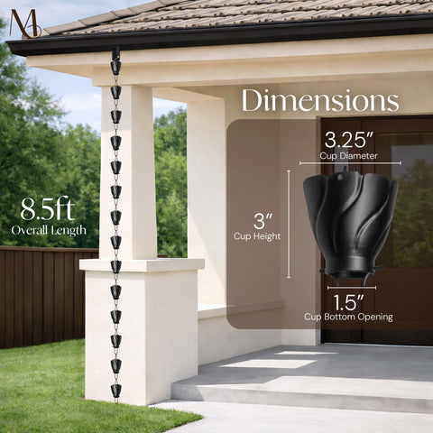 Monarch Akira Black expandable length lets you customize fit for different rooflines.